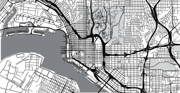 Urban Vektor Stadskarta San Diego Kalifornien Förenta Staterna — Stock vektor