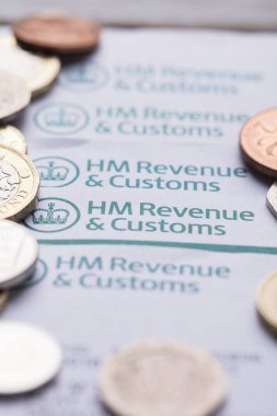 LONDON, UK - January 24th 2019: HMRC, Her Majesty's Revenue and Customs tax return paperwork. clipart