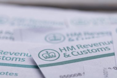Londra, İngiltere - 24th Ocak 2019: Dönüş evrak Hmrc, Majestelerinin gelir ve gümrük vergi.