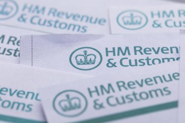 Londra, İngiltere - 24th Ocak 2019: Dönüş evrak Hmrc, Majestelerinin gelir ve gümrük vergi.