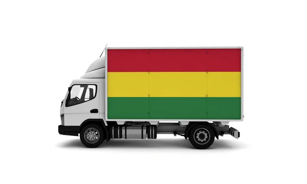 Lieferwagen Mit Bolivianischer Flagge Logistikkonzept — Stockfoto
