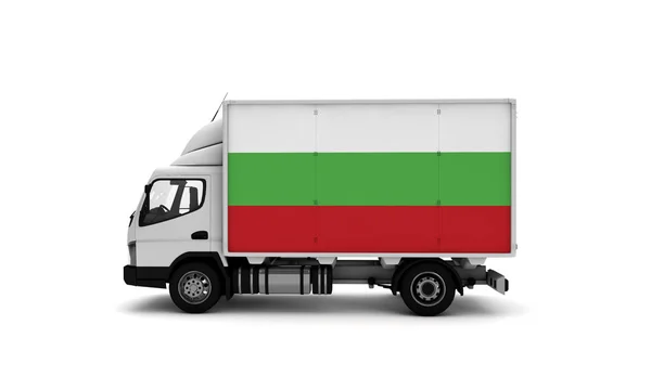 Lieferwagen Mit Bulgarischer Flagge Logistikkonzept — Stockfoto