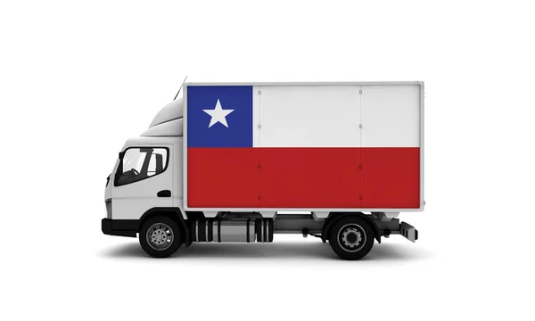 Levering Van Met Chili Vlag Logistiek Concept — Stockfoto