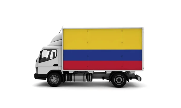 Levering Van Met Vlag Van Colombia Logistiek Concept — Stockfoto
