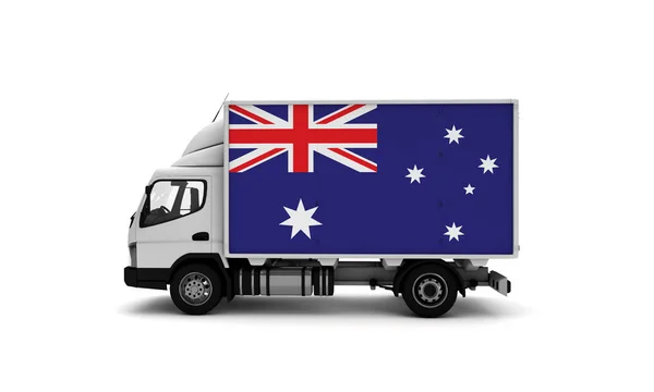 Delivery Van Australia Flag Logistics Concept — Stock Photo, Image