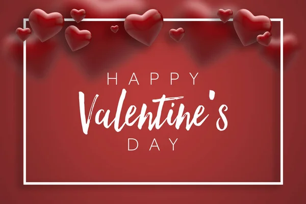 Happy Valentine Day Background Red Hearts Rendring — стоковое фото