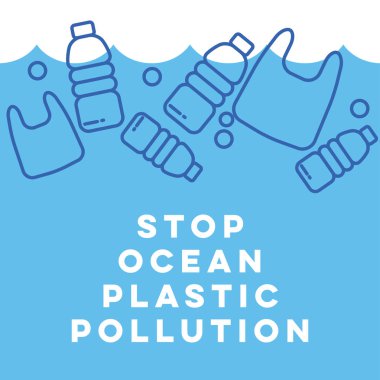 Plastik atık okyanus kavram. Deniz kirliliği.