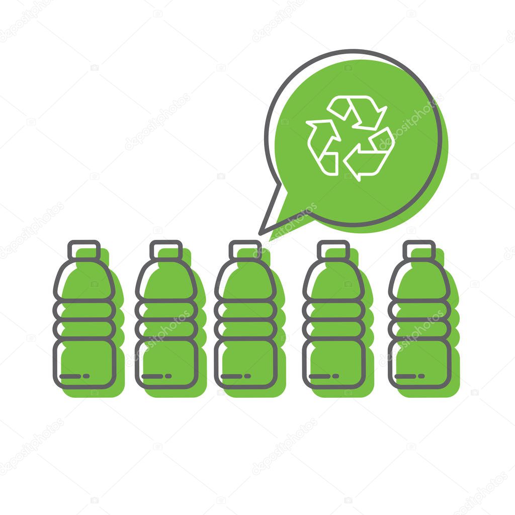 Recycle plastic bottles concept