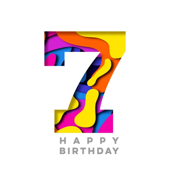 Numero Buon Compleanno Carta Colorata Ritagliare Design — Foto Stock