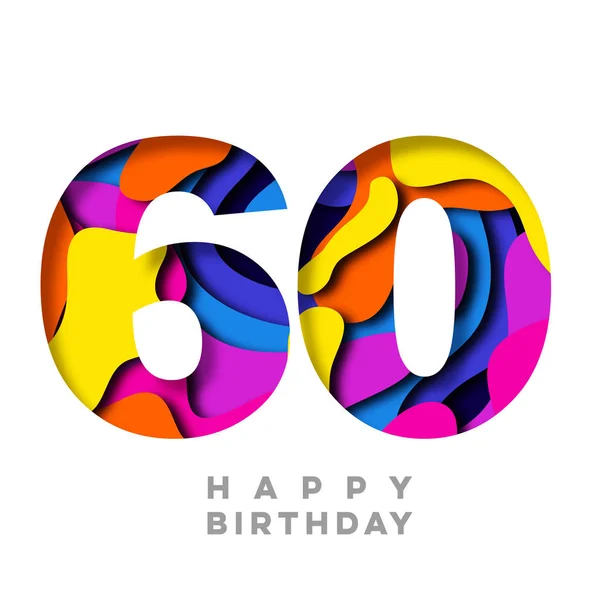 Numer Urodziny Kolorowe Papieru Wyciąć Projektowania — Zdjęcie stockowe