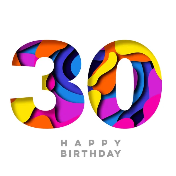 Numero Buon Compleanno Carta Colorata Ritagliare Design — Foto Stock