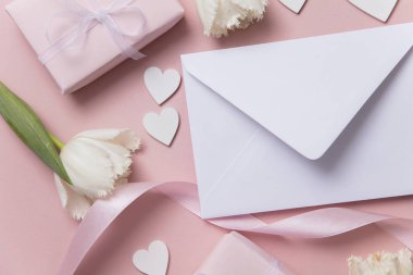 Romantik mektup. Sevgililer günü, anneler günü arka plan
