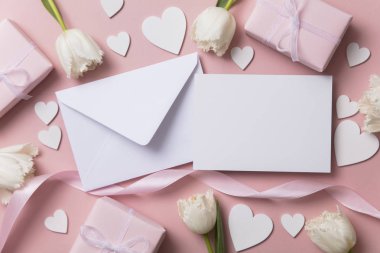 Romantik mektup. Sevgililer günü, anneler günü arka plan