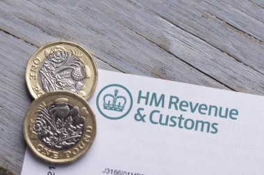 Londra, İngiltere - 24th Ocak 2019: Dönüş evrak Hmrc, Majestelerinin gelir ve gümrük vergi.