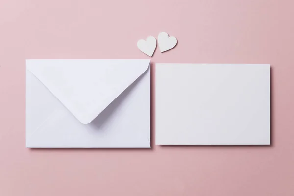 Чистое Любовное Письмо День Святого Валентина Приглашение Свадьбу — стоковое фото