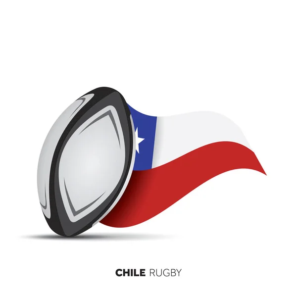 Bola Rugby Bandeira Nacional Chile —  Vetores de Stock