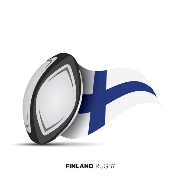 Finsko Státní Vlajka Rugby Míč — Stockový vektor