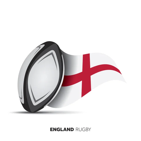 Engelse Vlag Rugbybal — Stockvector