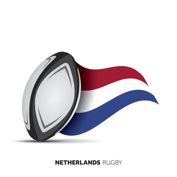 Niederländischer Nationalflaggen Rugby Ball — Stockvektor