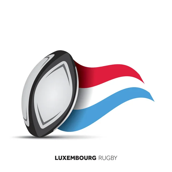 Bandera Nacional Luxemburgo Rugby Ball — Archivo Imágenes Vectoriales