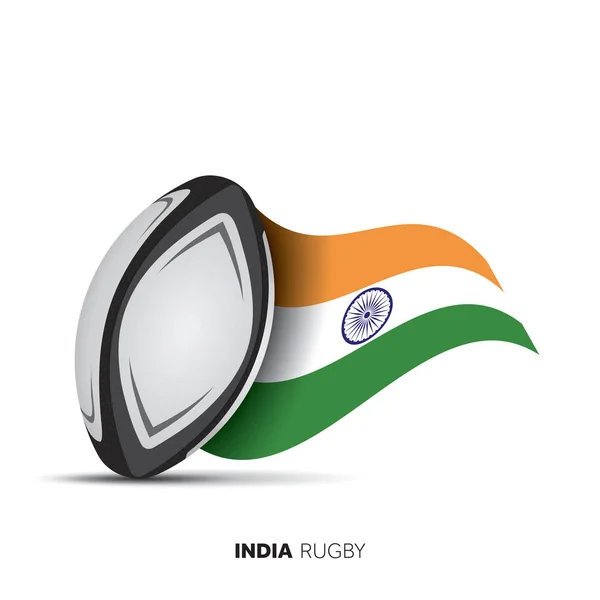 India Bandiera Nazionale Palla Rugby — Vettoriale Stock