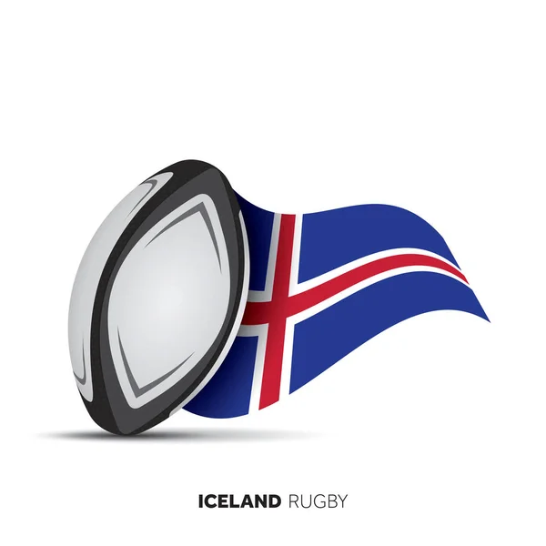 Islandia Bandera Nacional Pelota Rugby — Archivo Imágenes Vectoriales
