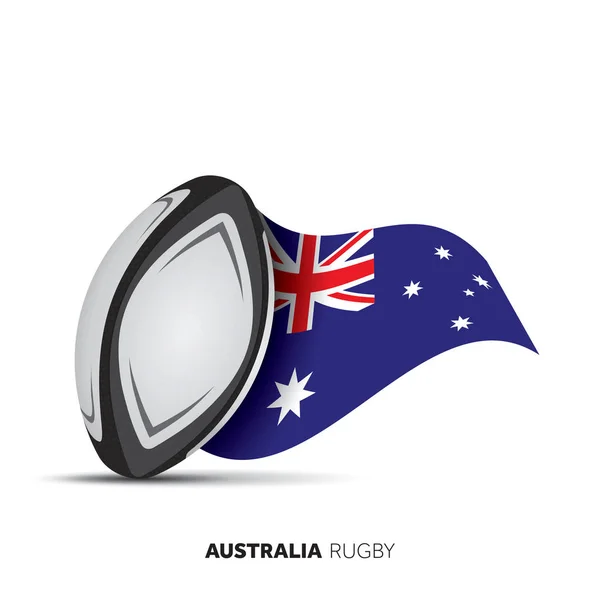 Bandera Nacional Australia Pelota Rugby — Archivo Imágenes Vectoriales