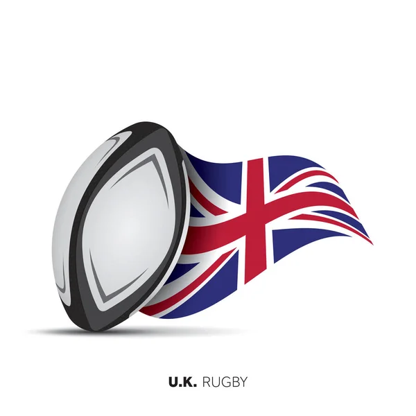 Royaume Uni Drapeau National Rugby Ball — Image vectorielle