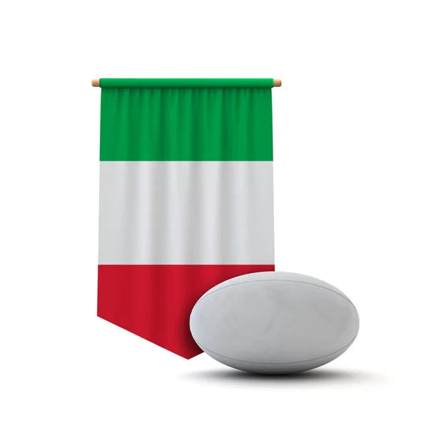 Bandera Rugby Italia Renderizado — Foto de Stock