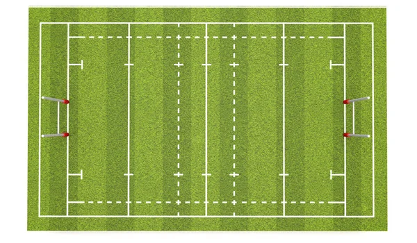 Passo Rugby Con Linee Gol Rendering — Foto Stock