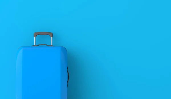 Blue Travel Suitcase Blue Background Rendering — Stock Photo, Image