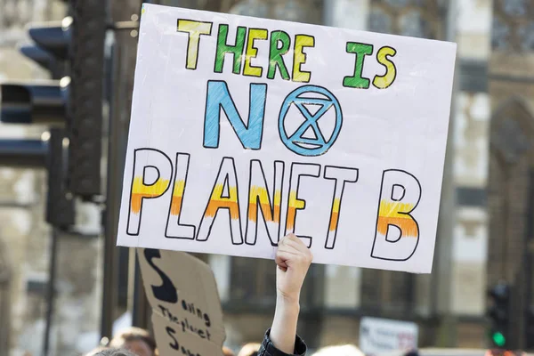 Протестуючі Тримають Клімату Зміна Банери Знак Протесту — стокове фото