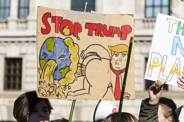 Londres Reino Unido Febrero 2019 Manifestantes Con Pancartas Una Huelga —  Fotos de Stock