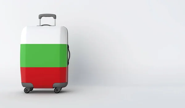 Valigia da viaggio con la bandiera di Bulgaria. Destinazione turistica. Render 3D — Foto Stock