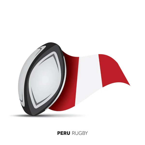 Bola de rugby bandeira nacional do Peru . — Vetor de Stock