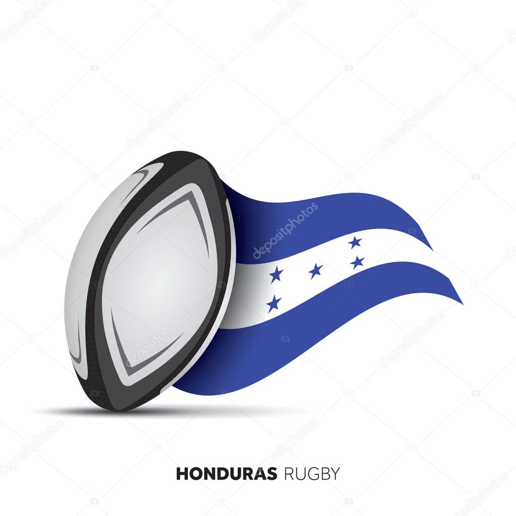 Honduras national flag rugby ball.