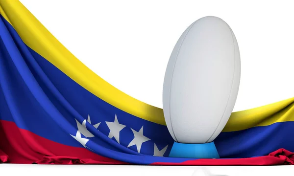 Флаг Венесуэлы со спортивным мячом. 3D рендеринг — стоковое фото