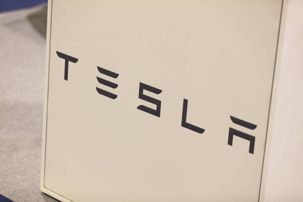 LONDON, UK - FEBRUARY 15th 2019: Tesla car brand on show at the Classic car show