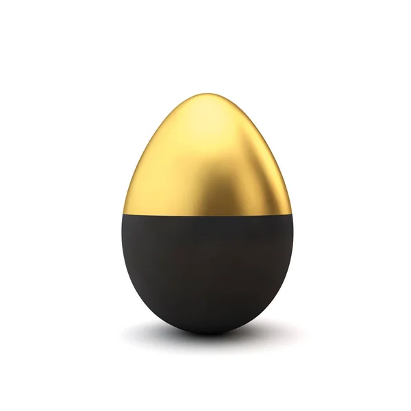 Oro y negro patrón de huevo de Pascua de lujo. Renderizado 3D —  Fotos de Stock