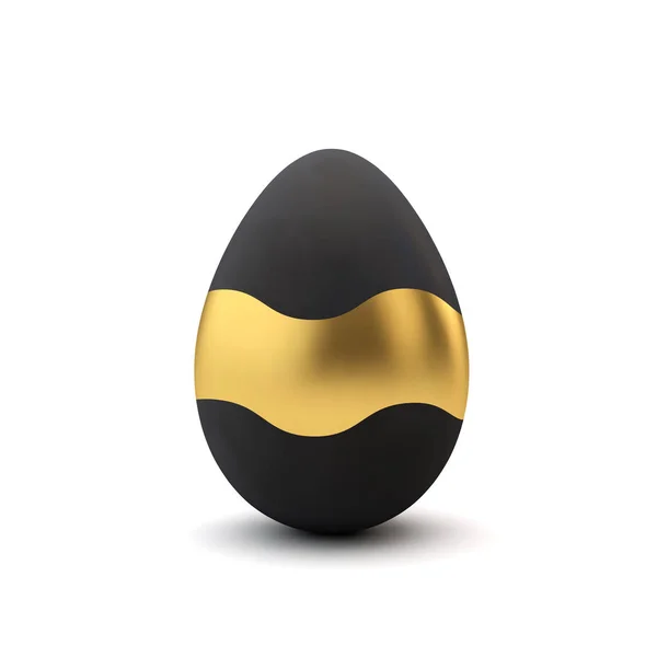 Guld och svart mönster lyxiga påskägg. 3D-rendering — Stockfoto