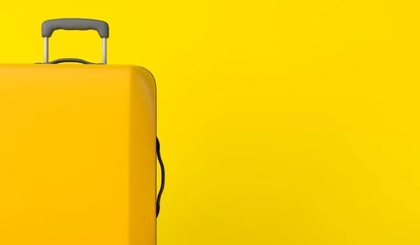 Жовта валіза на жовтому тлі. 3D рендерингу — стокове фото