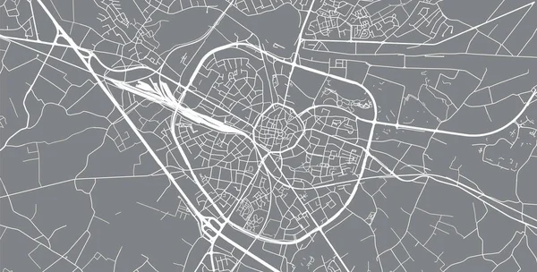 ハッセルト、ベルギーの都市のベクトル地図 — ストックベクタ
