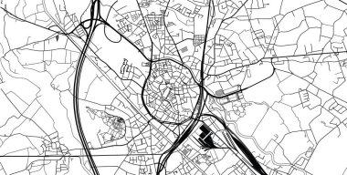 Mechelen, Belçika kentsel vektör şehir haritası