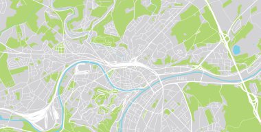 Namur, Belçika kentsel vektör şehir haritası