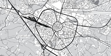 Kentsel vektör şehir haritası, Hasselt, Belçika