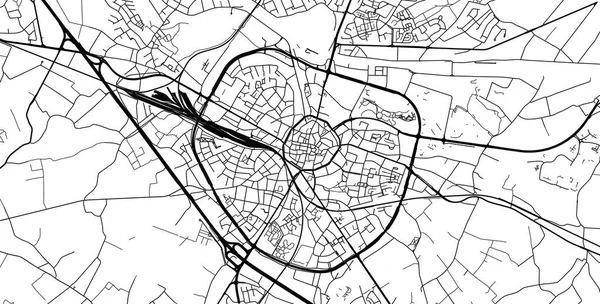 Mapa urbano de Hasselt, Bélgica — Vector de stock