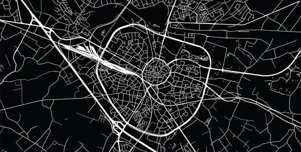 Vecteur urbain carte de ville de Hasselt, Belgique — Image vectorielle