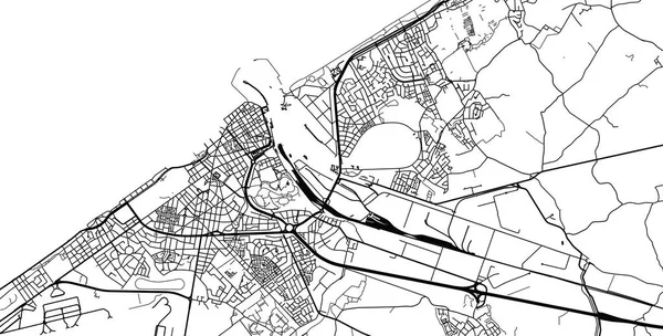 Wektor Mapa miasta Ostenda, Belgia — Wektor stockowy