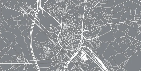 Mapa da cidade de vetores urbanos de Mechelen, Bélgica — Vetor de Stock