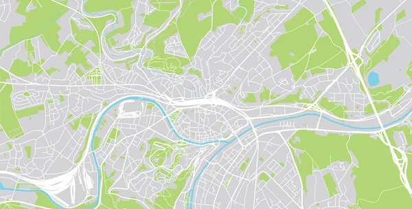 Mapa da cidade de vetores urbanos de Namur, Bélgica —  Vetores de Stock